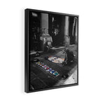 Street Bologna Artist Black and White Photography Framed Canvas Print Gallery Image 2