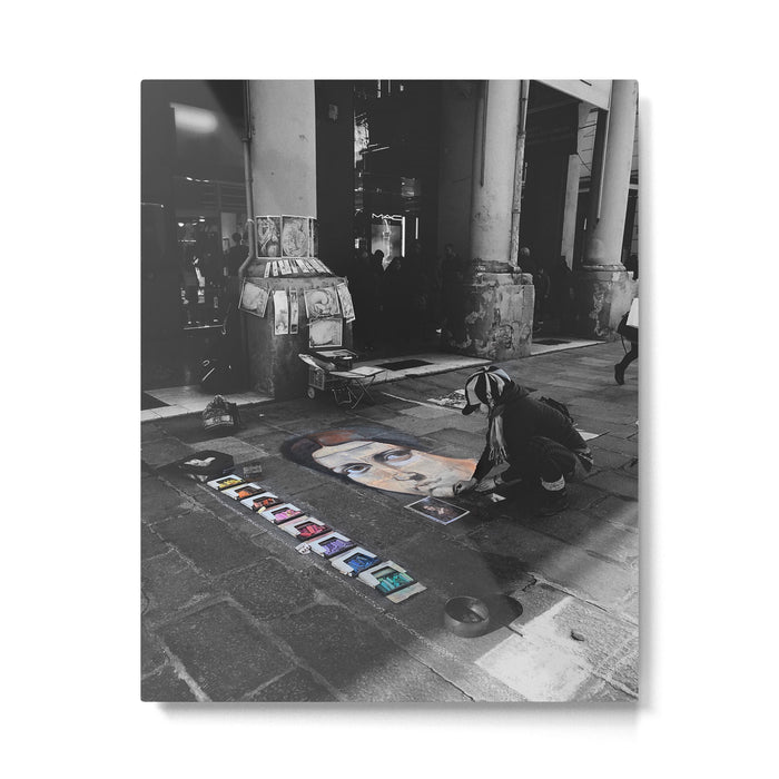 Street Bologna Artist Black and White Photography Metal Print Gallery Image 1