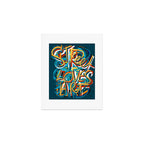 Street Loves Art Graffiti Urban Art Writing Blue and Yellow Art Print Gallery Image 1