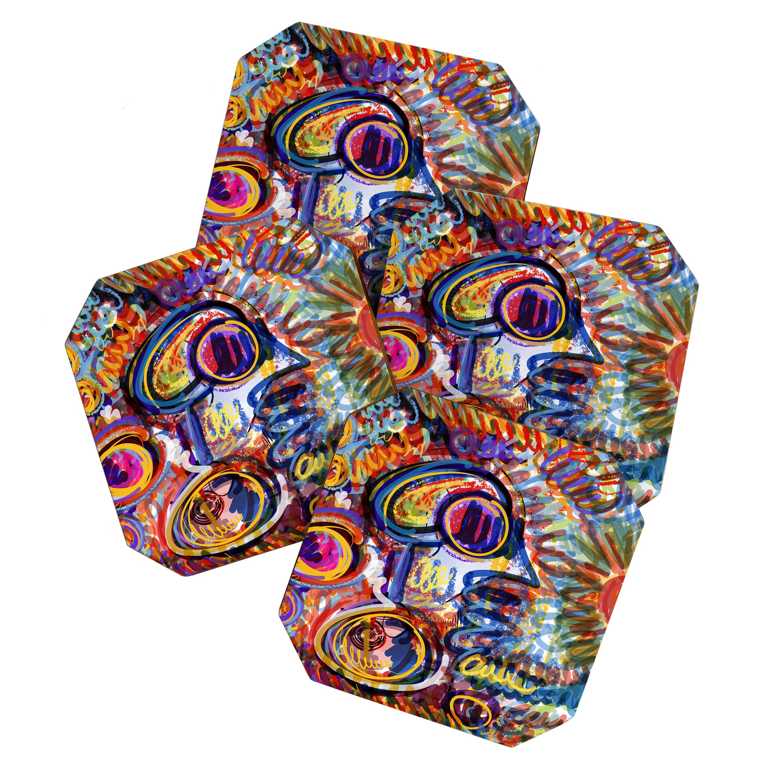 Sunny Life Graffiti Doodle Art by Emmanuel Signorino Coaster Gallery Image 1