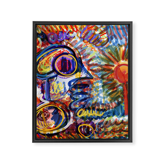 Sunny Life Graffiti Doodle Art by Emmanuel Signorino Framed Canvas Print Gallery Image 1