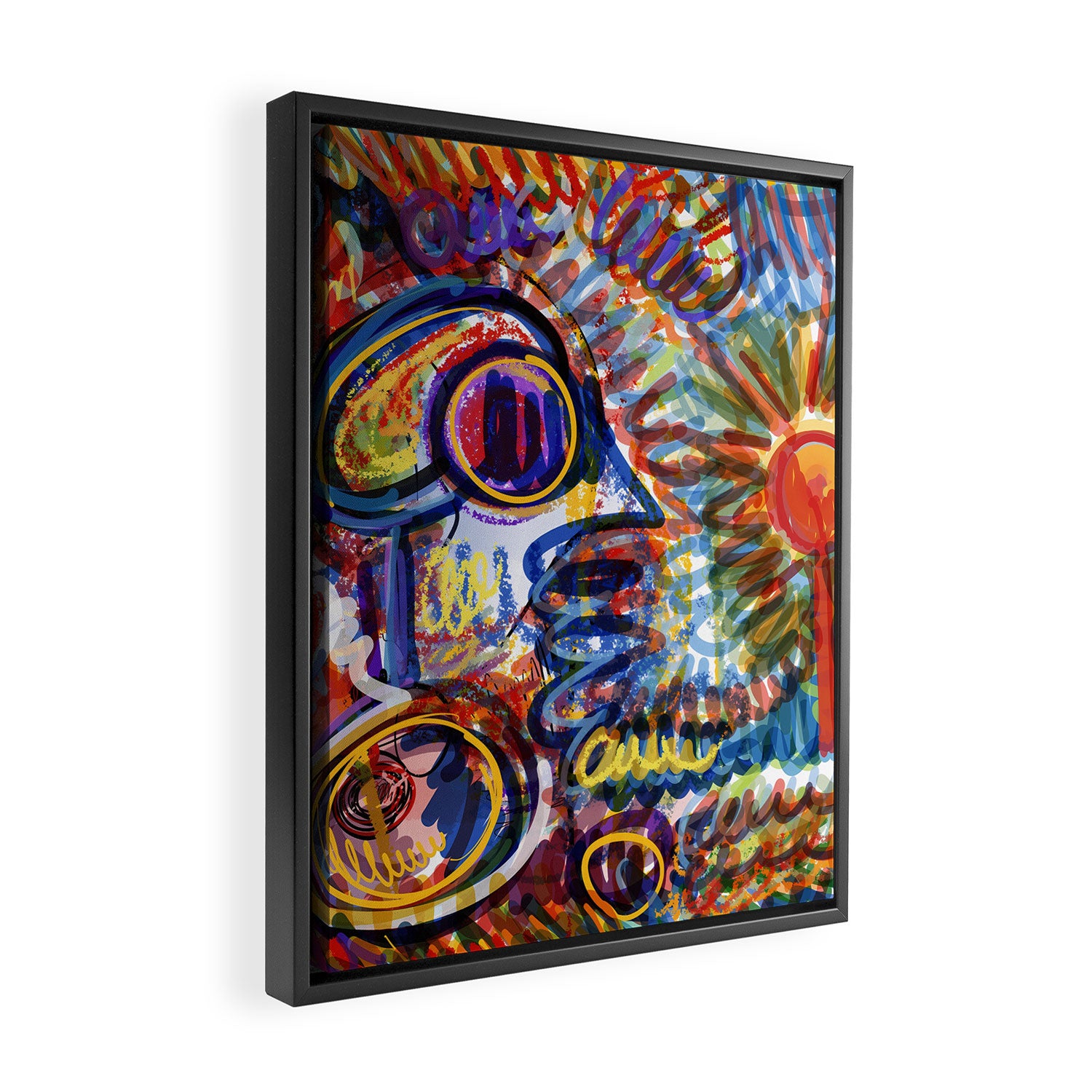 Sunny Life Graffiti Doodle Art by Emmanuel Signorino Framed Canvas Print Gallery Image 2