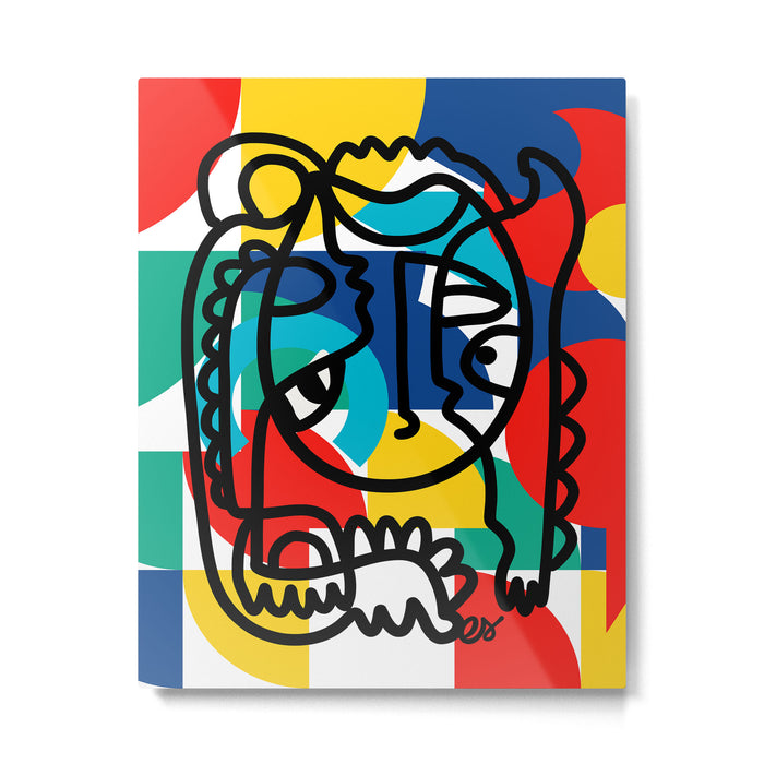 The Bauhaus Mondrian Graffiti Boy Art Metal Print Gallery Image 1