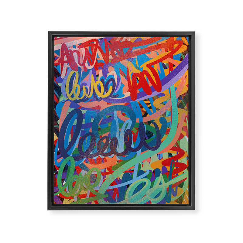 Urban Graffiti Art Love Sprayed  Framed Canvas Print Gallery Image 8