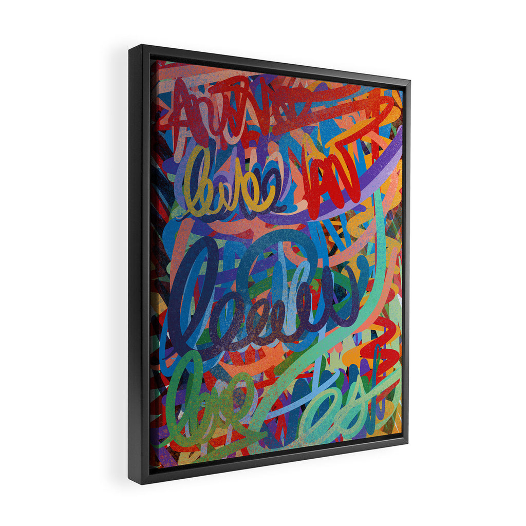 Urban Graffiti Art Love Sprayed  Framed Canvas Print Gallery Image 2