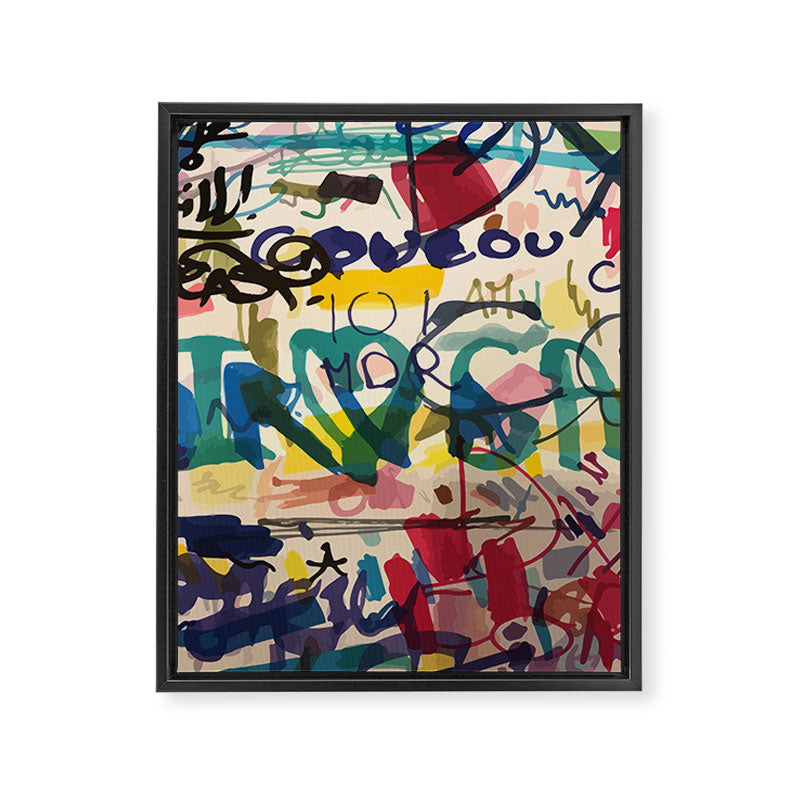 Urban Graffiti Paper Street Art Framed Canvas Print Gallery Image 3