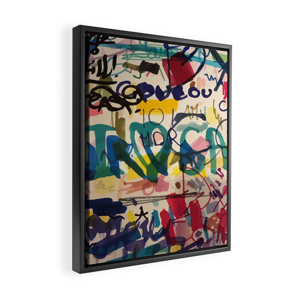 Urban Graffiti Paper Street Art Framed Canvas Print Gallery Image 2