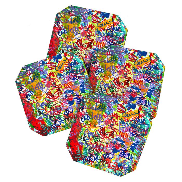 Urban Graffiti Pattern Art Made With Ink and Pen Coaster Gallery Image 1