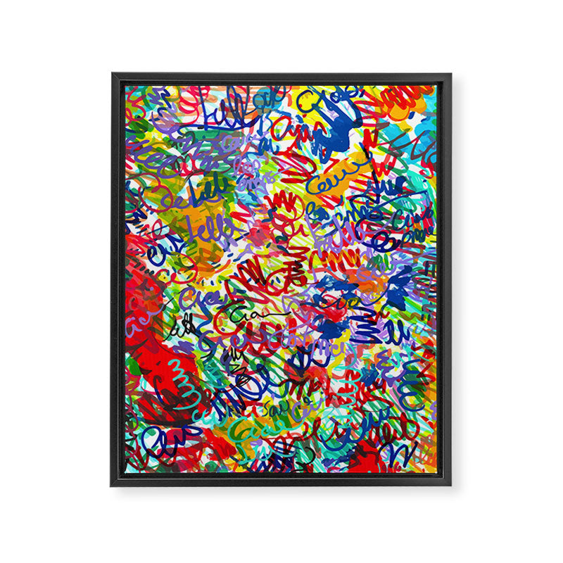 Urban Graffiti Pattern Art Made With Ink and Pen Framed Canvas Print Gallery Image 6