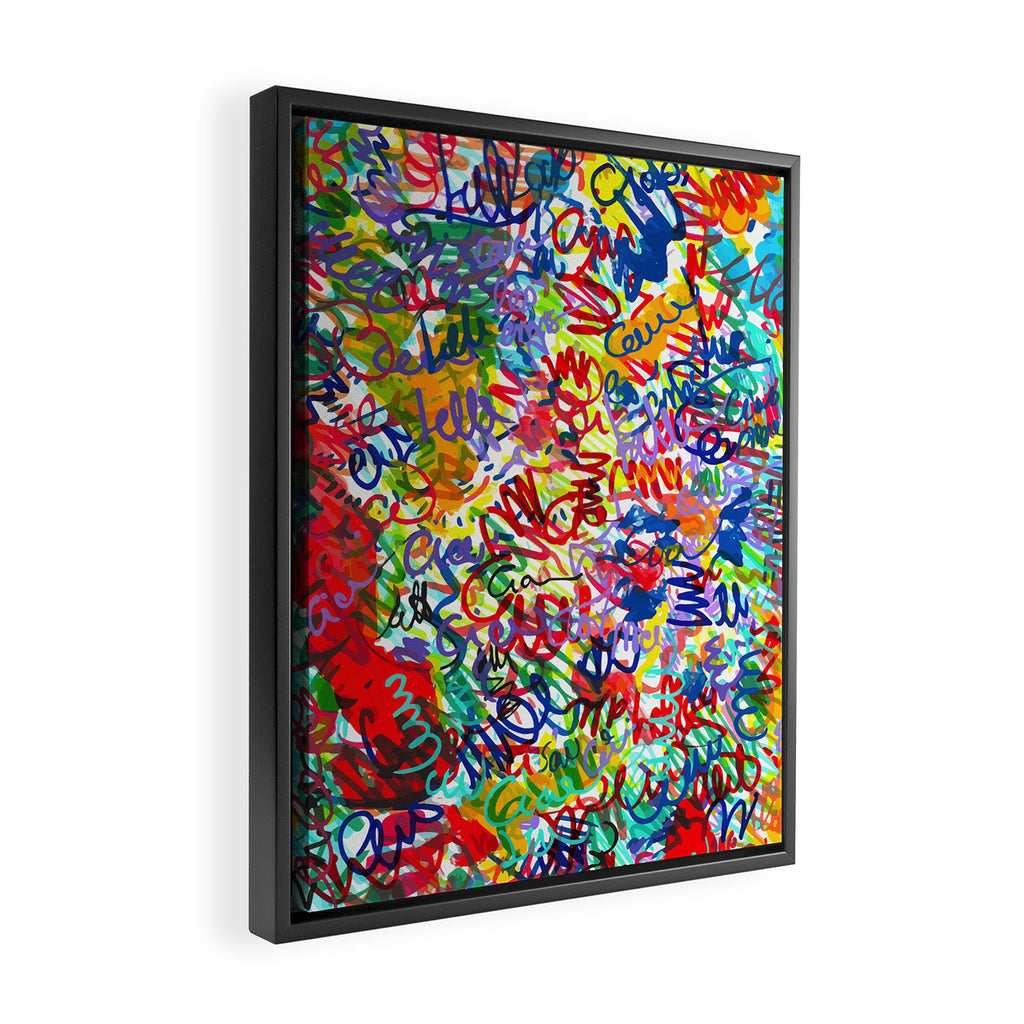 Urban Graffiti Pattern Art Made With Ink and Pen Framed Canvas Print Gallery Image 2