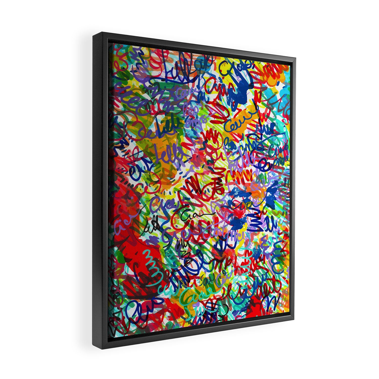 Urban Graffiti Pattern Art Made With Ink and Pen Framed Canvas Print Gallery Image 2