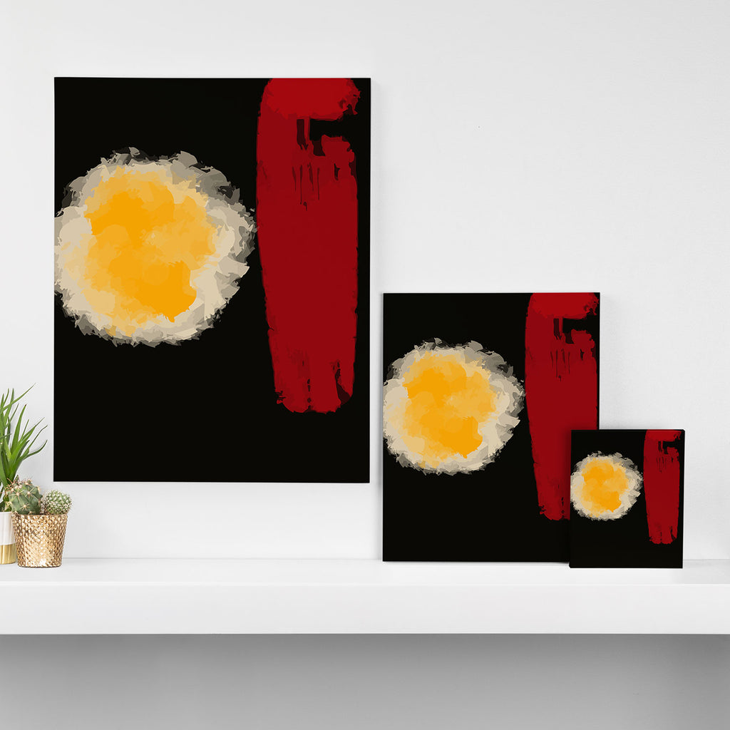 Zen abstract minimal red yellow and black Canvas Print Gallery Image 3