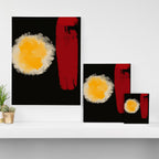 Zen abstract minimal red yellow and black Canvas Print Gallery Image 3