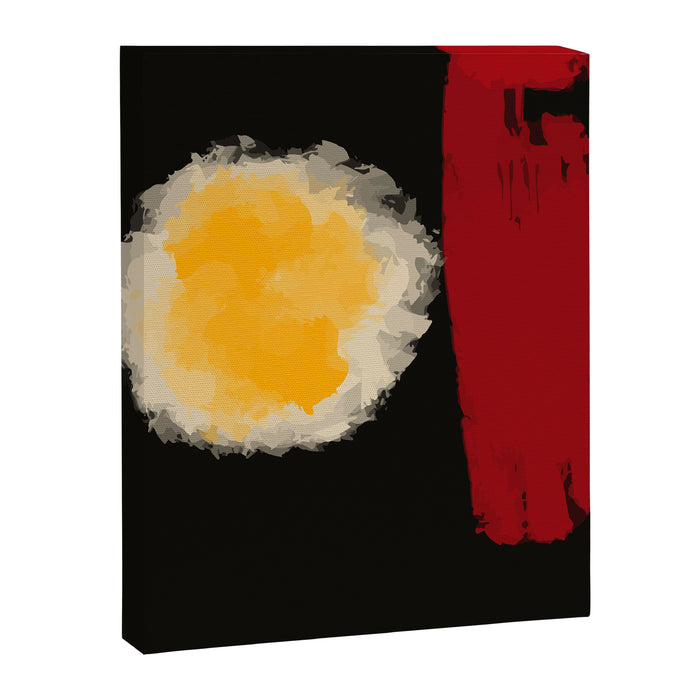 Zen abstract minimal red yellow and black Canvas Print Gallery Image 1