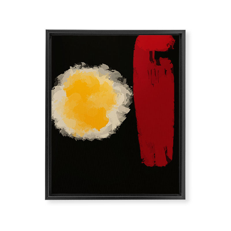 Zen abstract minimal red yellow and black Framed Canvas Print Gallery Image 6