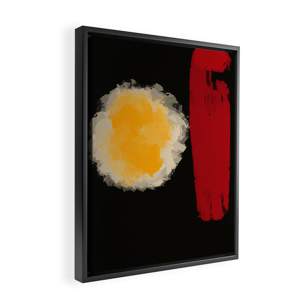 Zen abstract minimal red yellow and black Framed Canvas Print Gallery Image 2