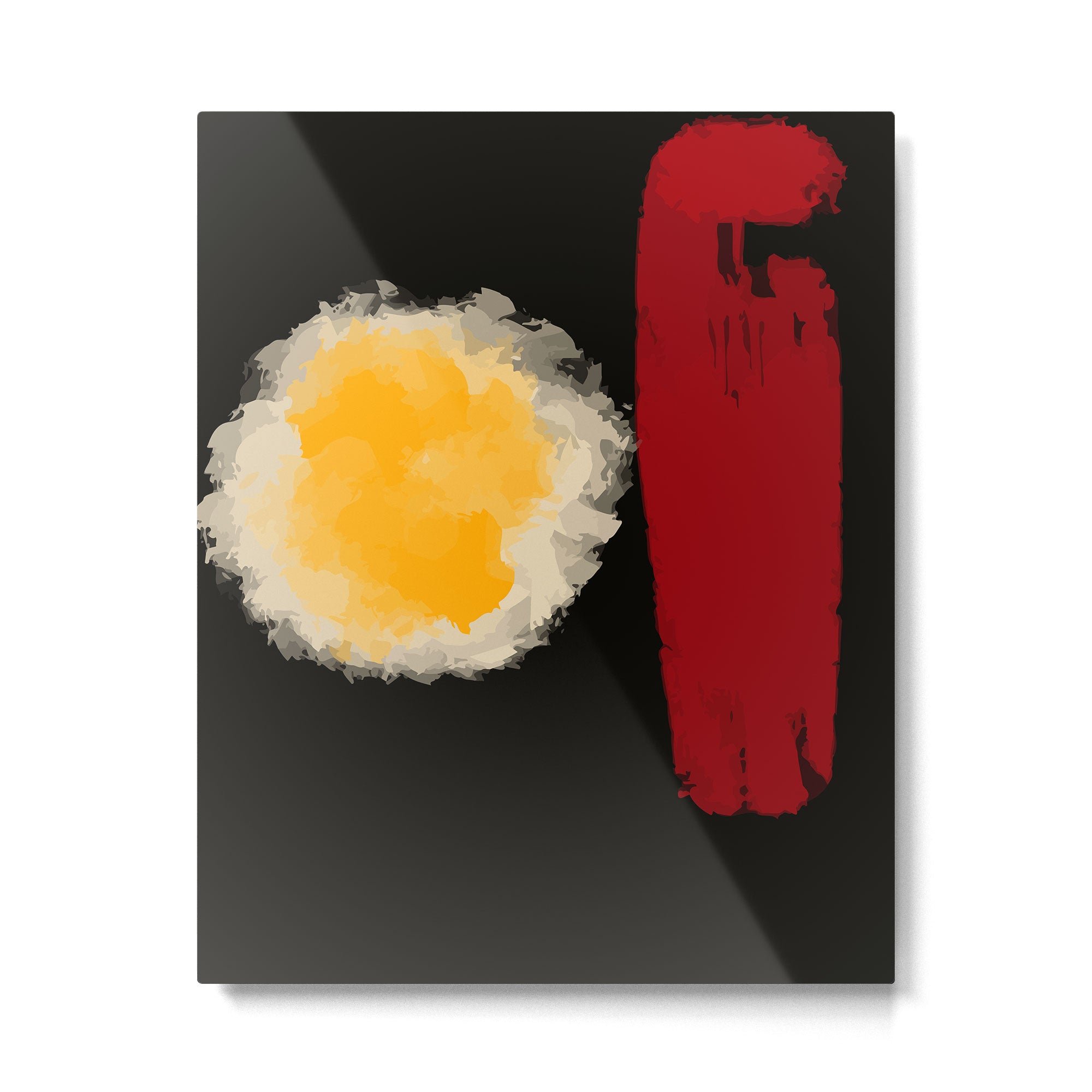 Zen abstract minimal red yellow and black Metal Print Gallery Image 4