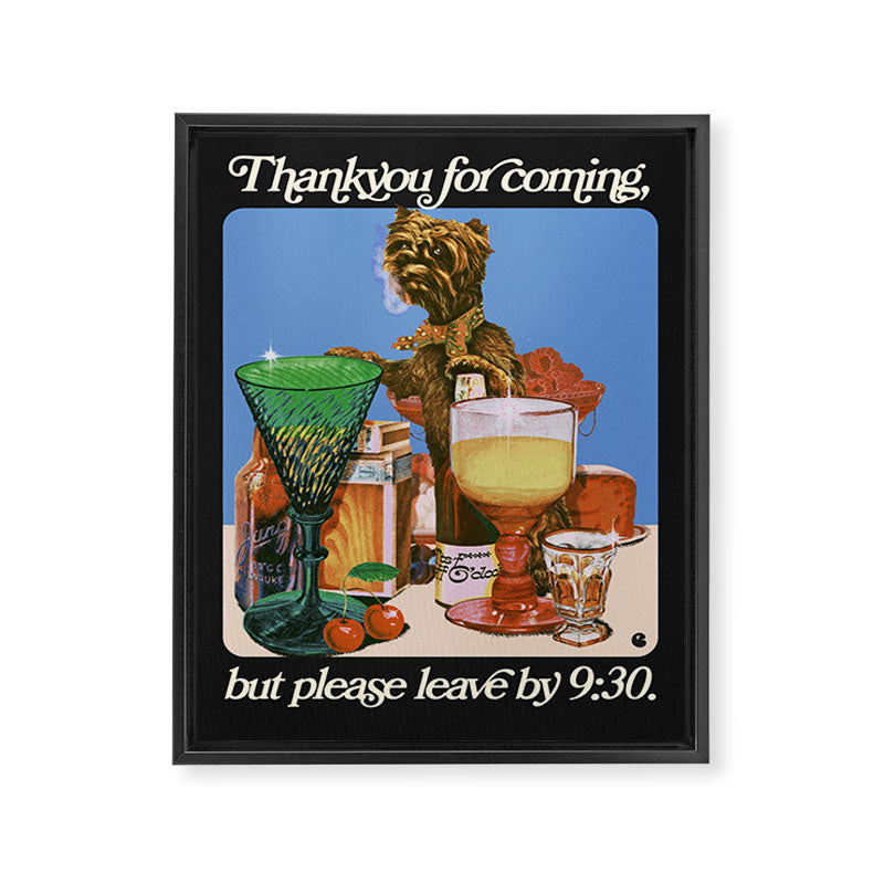 Leave by Nine Thirty - Collage Art Framed Canvas Print Gallery Image 6