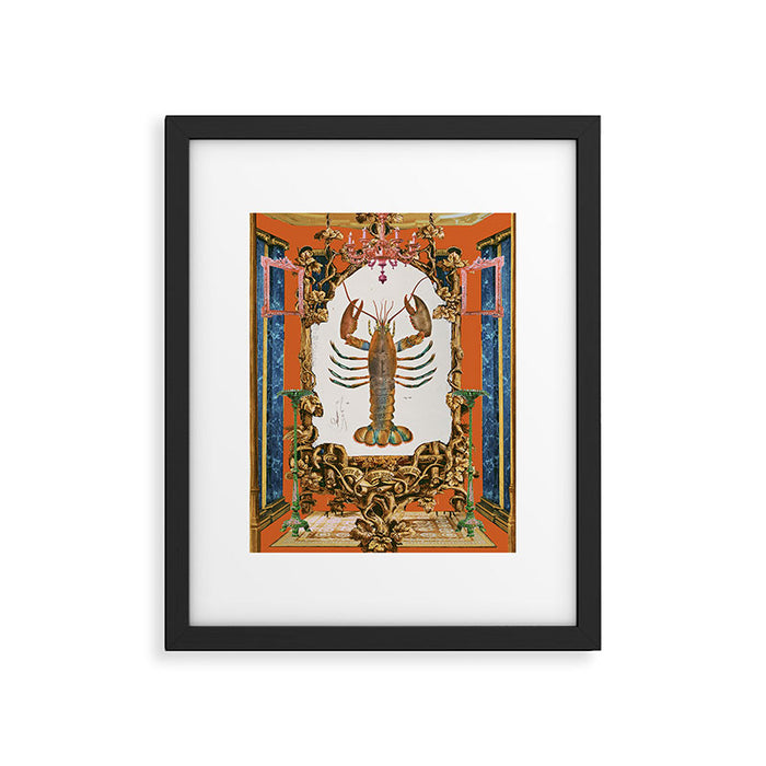 The Lobster - Surreal Collage with Ornate Baroque Style and Vintage Illustration Framed Art Print Gallery Image 1