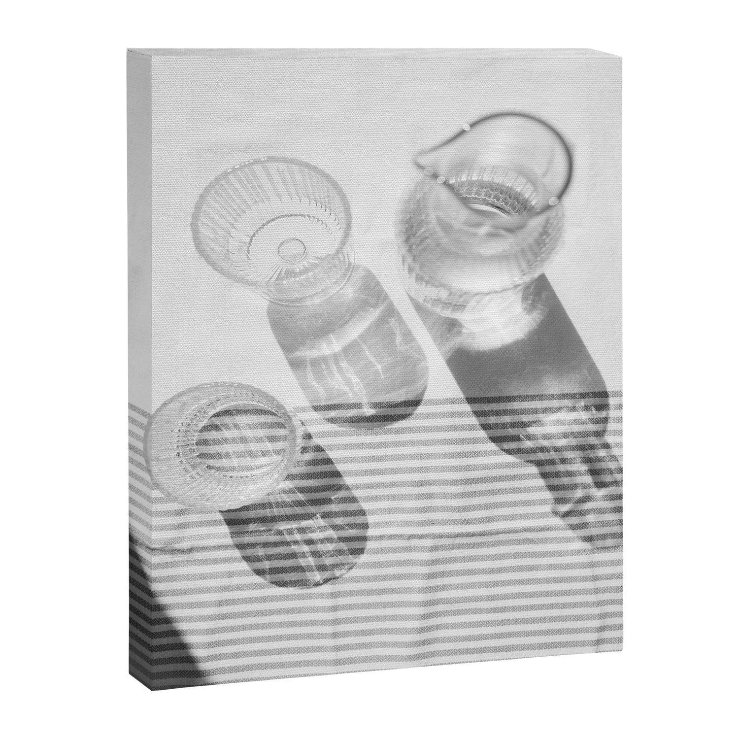Black and White Glass Shadows and Stripes | Summer Shadow Play Still Life Light Bright Photography Print Photo Art Minimal Art Print Canvas Print Gallery Image 6
