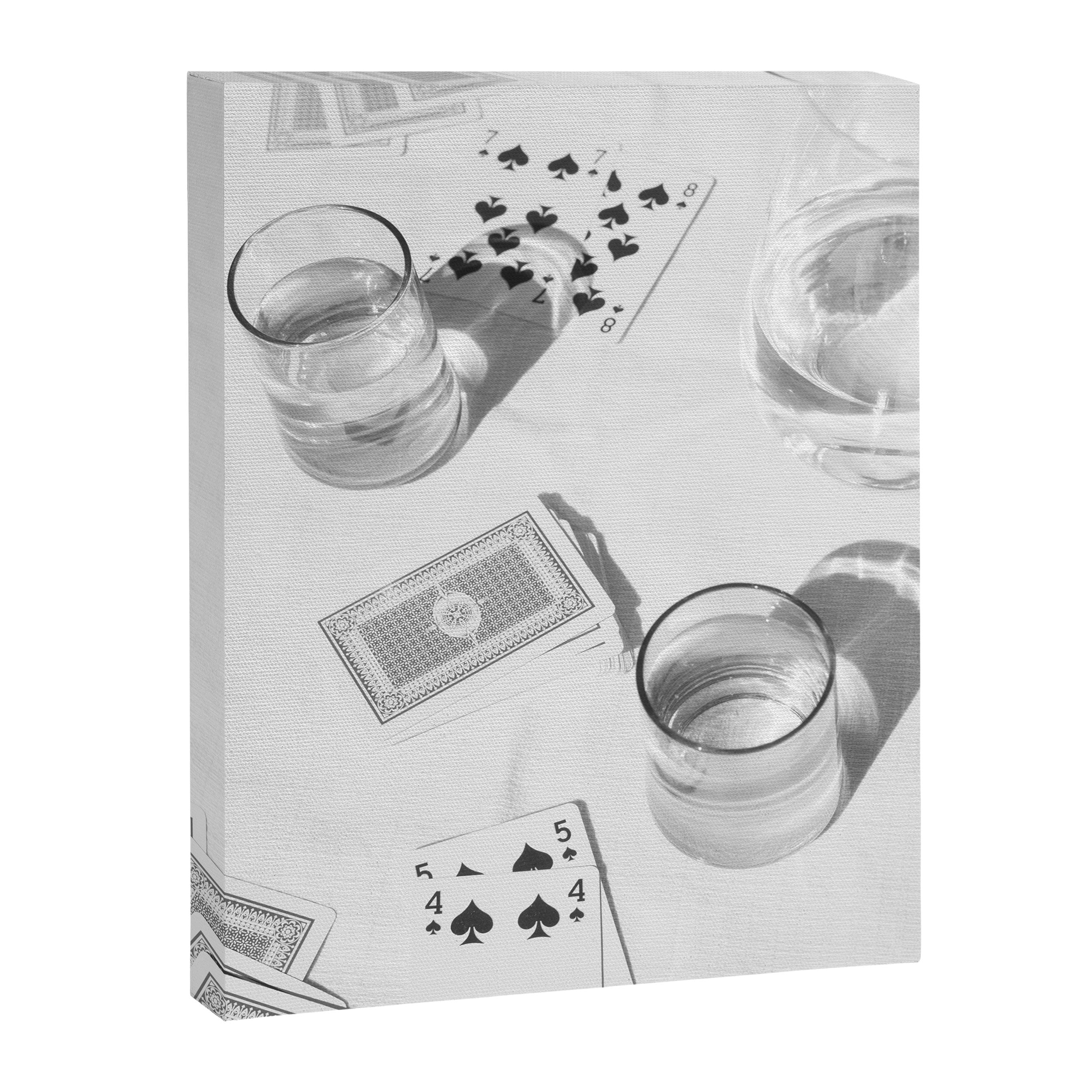 Playing a Game of Cards | Black and White Summer Sunshine Outside Games Photography Art Print Canvas Print Gallery Image 6