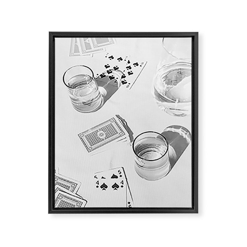 Playing a Game of Cards | Black and White Summer Sunshine Outside Games Photography Art Print Framed Canvas Print Gallery Image 6
