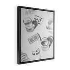 Playing a Game of Cards | Black and White Summer Sunshine Outside Games Photography Art Print Framed Canvas Print Gallery Image 2