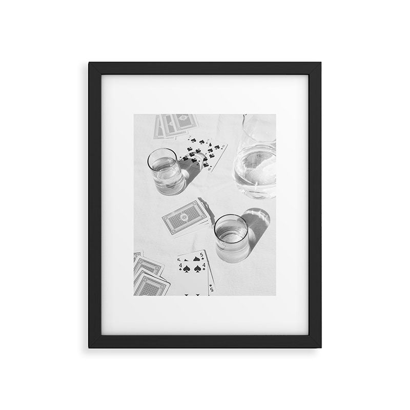 Playing a Game of Cards | Black and White Summer Sunshine Outside Games Photography Art Print Framed Art Print Gallery Image 5
