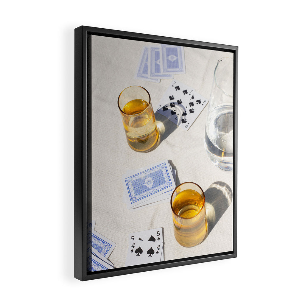 Playing a Game of Cards | Summer Sunshine Outside Games Photography Art Print Framed Canvas Print Gallery Image 2