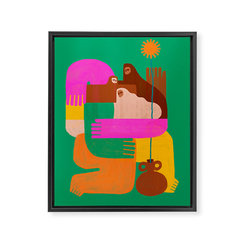 Familia Framed Canvas Print