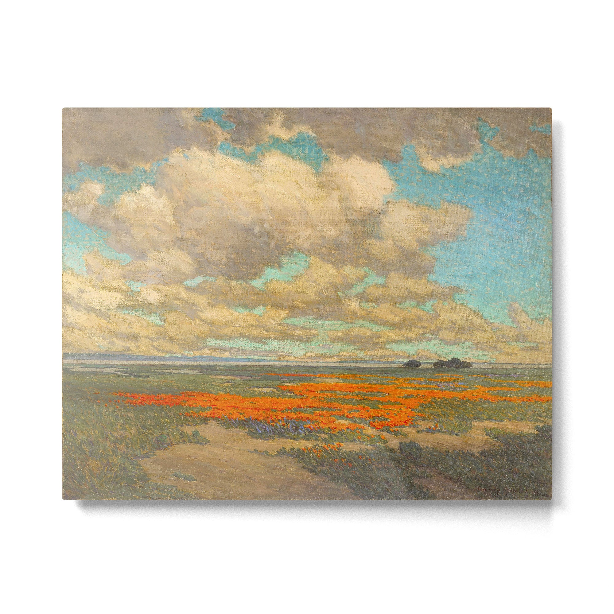 1911 Granville Redmond - A Field of California Poppies Metal Print Gallery Image 4