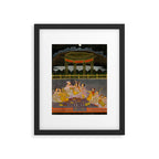 A prince celebrating Holi with palace women on a terrace at night Indian Miniature Painting Indian Miniature Painting  Framed Art Print Gallery Image 5