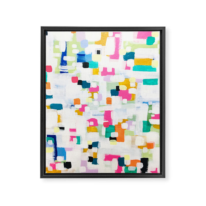 A Thousand Springs Blooming #2 Fun Colorful Abstract Painting by Ejaaz Haniff Framed Canvas Print Gallery Image 1