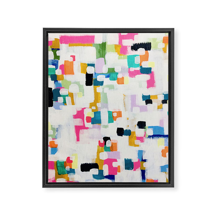 A Thousand Springs Blooming #3 Fun Colorful Abstract Painting by Ejaaz Haniff Framed Canvas Print Gallery Image 1