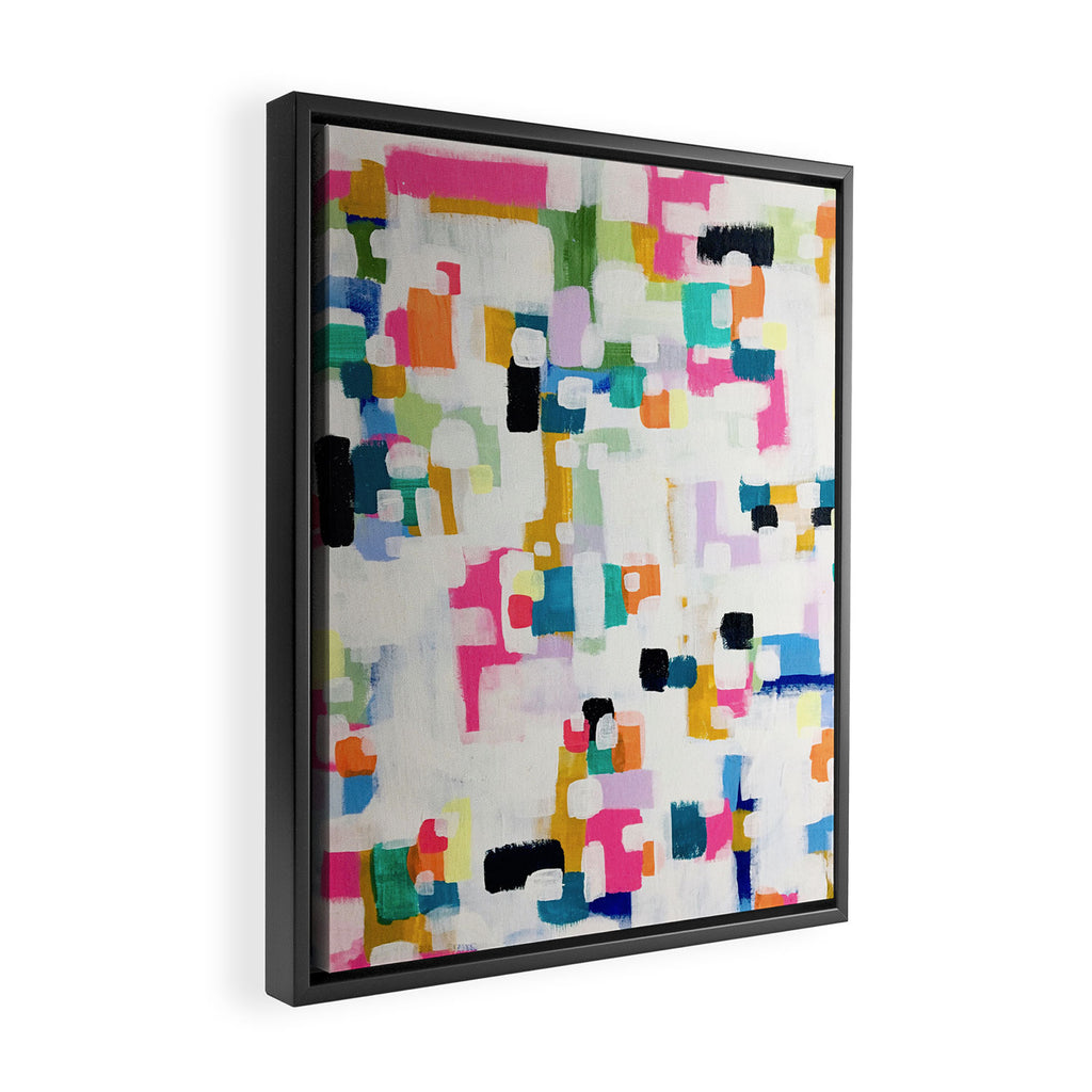 A Thousand Springs Blooming #3 Fun Colorful Abstract Painting by Ejaaz Haniff Framed Canvas Print Gallery Image 2