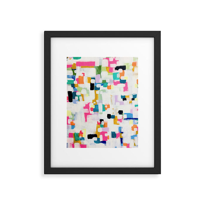 A Thousand Springs Blooming #3 Fun Colorful Abstract Painting by Ejaaz Haniff Framed Art Print Gallery Image 1