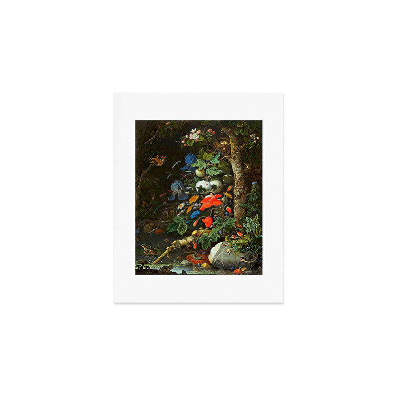 Abraham Mignon  Flowers in a Forest Landscape  Art Print Gallery Image 1