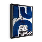 Abstract Expressionism Mid Century Modern Acrylic Painting Minimalist Art Navy Blue Black Line Patte Framed Canvas Print Gallery Image 2
