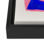 Abstract Painting Mid Century Modern Abstract Funky Sound Waves Pink Blue Shapes Framed Canvas Print Gallery Image 3