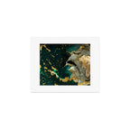 Abstract Pour Painting Liquid Marble Abstract Dark Green Painting Gold Accent Agate Stone Layers Art Print Gallery Image 1