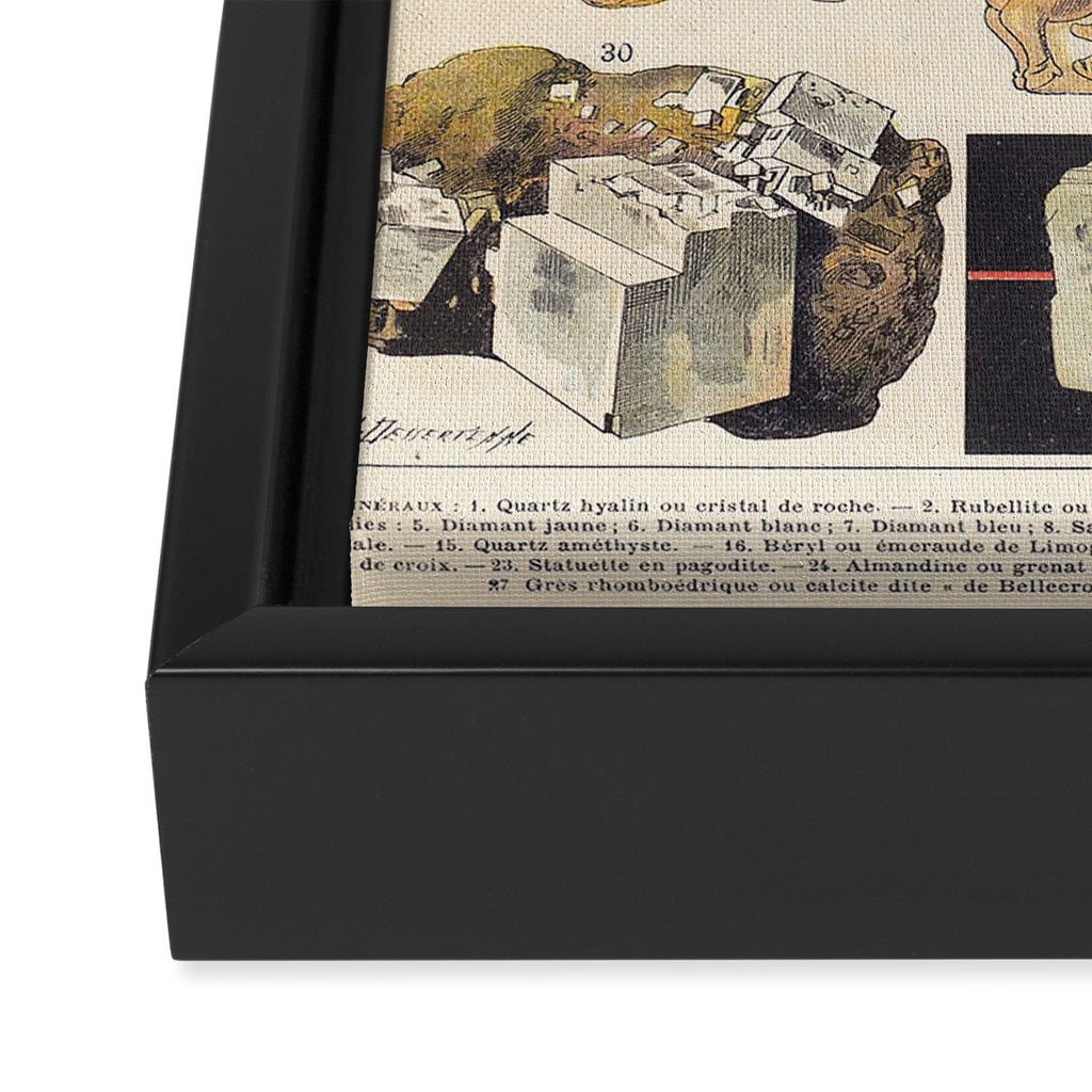 Adolphe Millot Minerals Larousse Vintage Scientific Encyclopedia Illustration Mineralogy Gemstones Framed Canvas Print Gallery Image 3