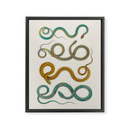 Albertus Seba Snakes Illustration Teal And Yellow Scales Framed Canvas Print Gallery Image 6