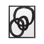 'And I Op' Minimalist Ink Line Drawing Abstract Black Brush Strokes Modern Funky Maze by Ejaaz Haniff  Framed Canvas Print Gallery Image 6