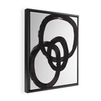 'And I Op' Minimalist Ink Line Drawing Abstract Black Brush Strokes Modern Funky Maze by Ejaaz Haniff  Framed Canvas Print Gallery Image 2