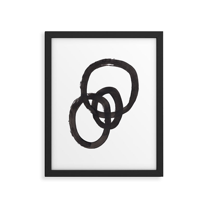 'And I Op' Minimalist Ink Line Drawing Abstract Black Brush Strokes Modern Funky Maze by Ejaaz Haniff  Framed Art Print Gallery Image 5