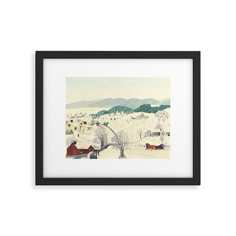 Anna Mary Robertson 'Grandma' Moses To Grandma's House We Go on Thanksgiving Day Folk Art Framed Art Print Gallery Image 5