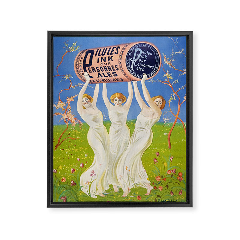 Antique Ad Poster Pink Pills for Pale People Framed Canvas Print Gallery Image 6