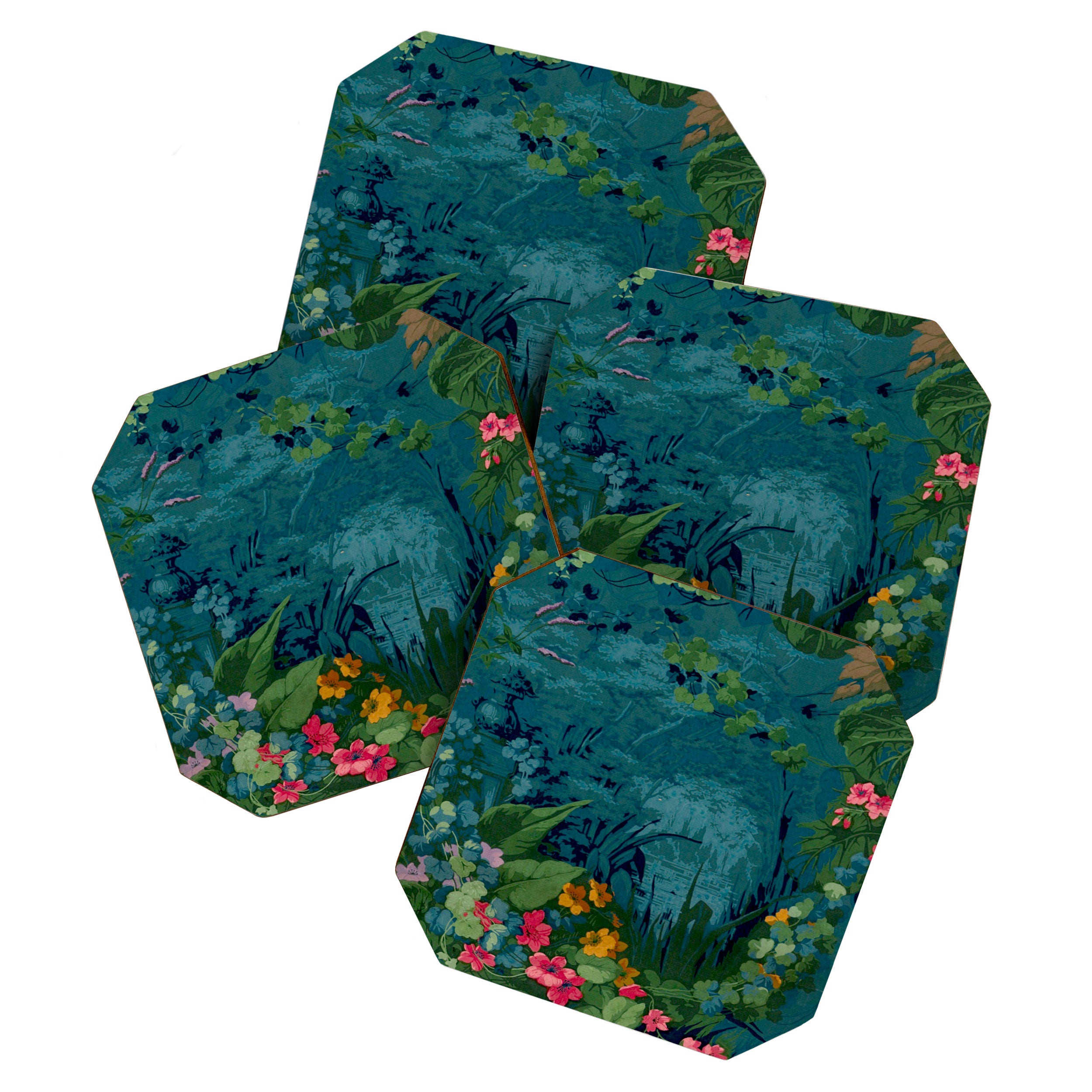 Antique Botanical Garden 1860 Coaster Gallery Image 1
