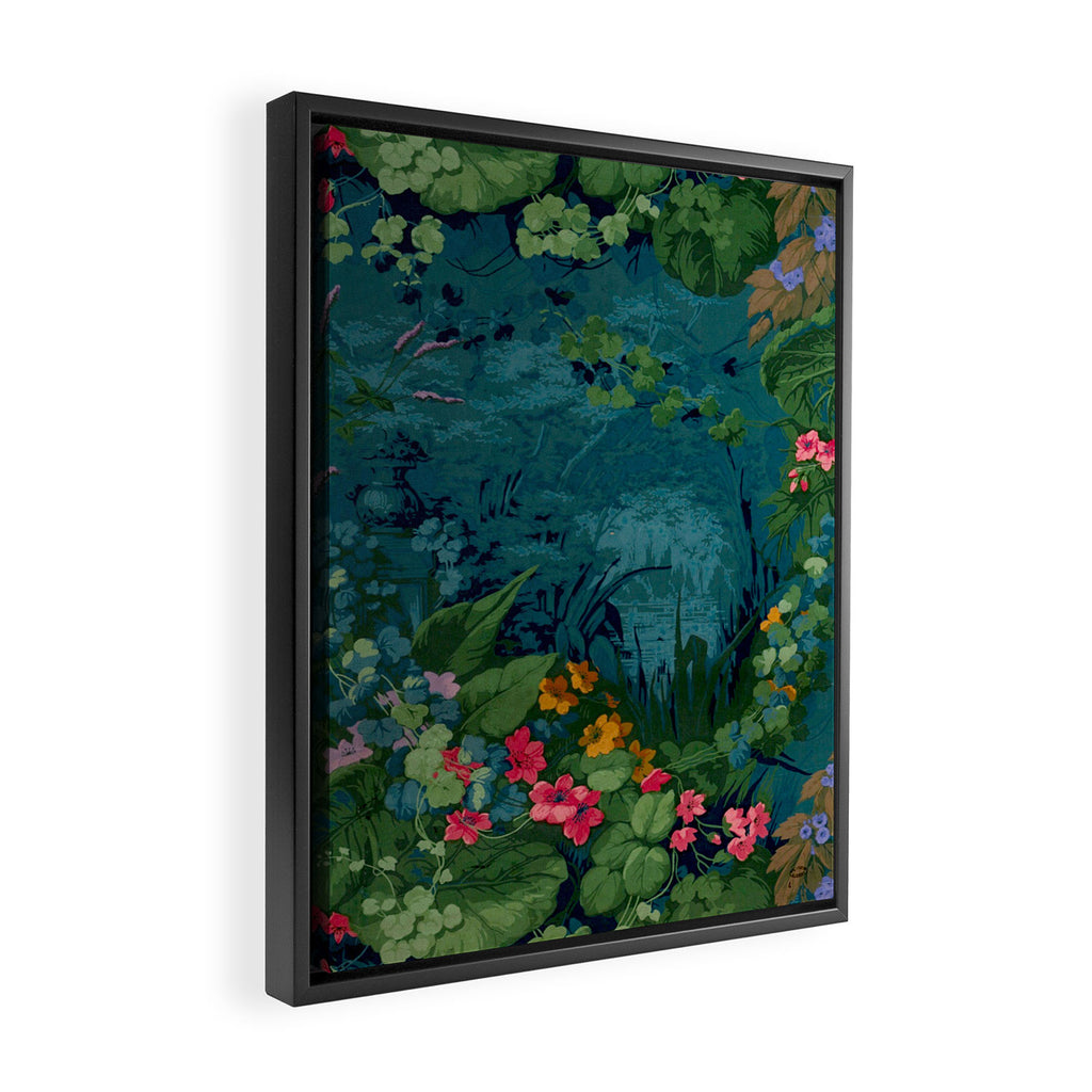 Antique Botanical Garden 1860 Framed Canvas Print Gallery Image 2