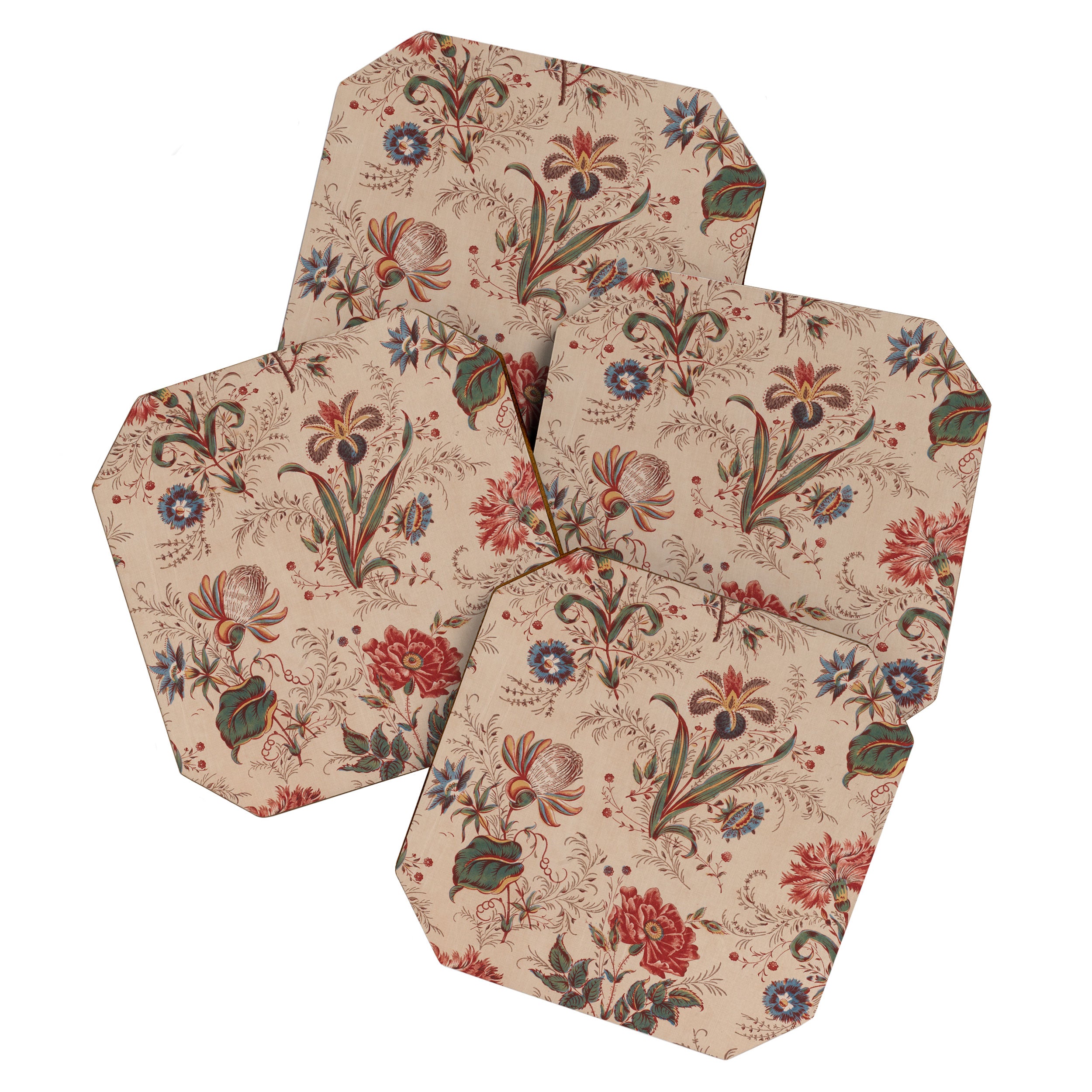Antique Chinese Floral Pattern Coaster Gallery Image 1